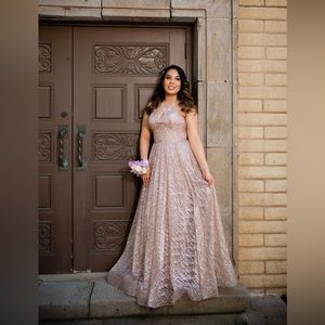 Rose gold prom dress